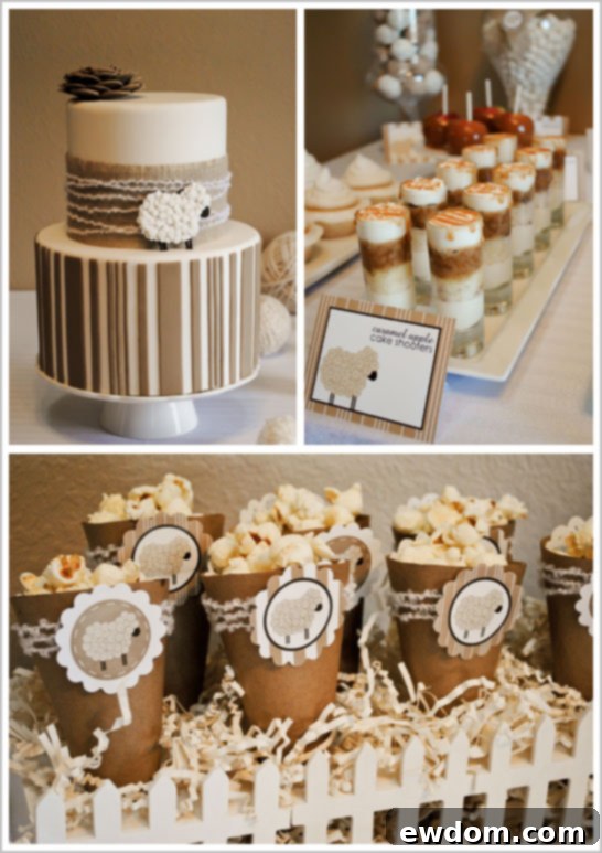 Lamb Themed Party Decorations DIY Yarn Decor for Little Lamb Party