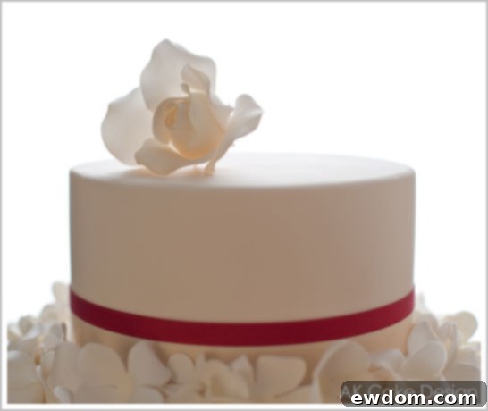 Elegant Snowy White Winter Wedding Cake by AK Cake Design