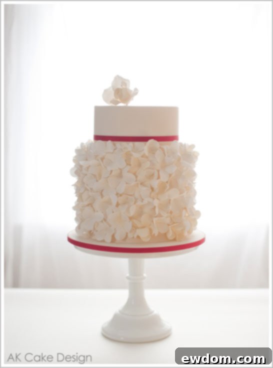 Close-up of Snowy White Winter Wedding Cake Details