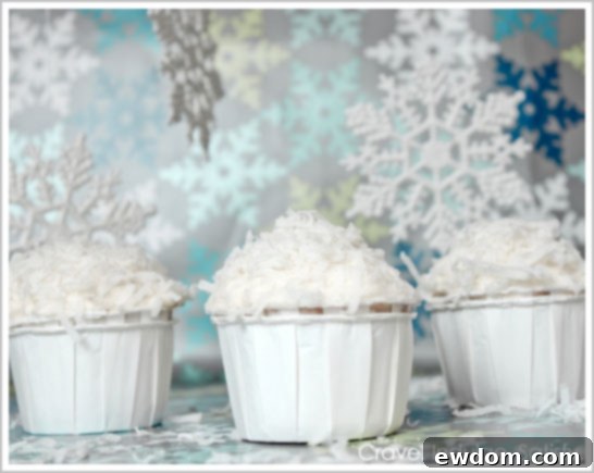 Italian Cream Snowball Cupcakes in Wilton paper cups