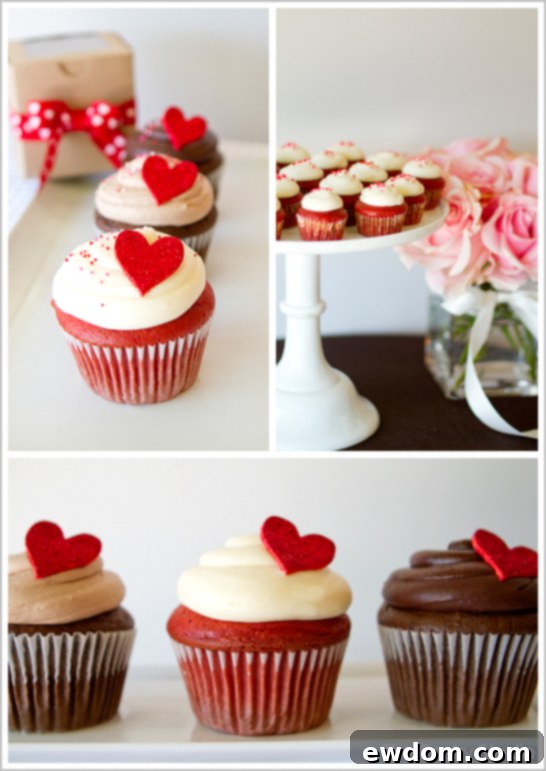 Glitter Heart Valentine's Cupcakes