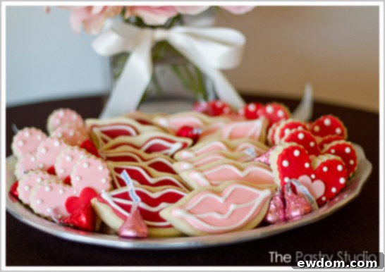 Lips and Heart Valentine's Cookies