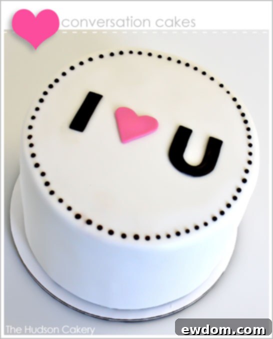 Charming 'I Love You' Conversation Cake, perfect for Valentine's Day gifting